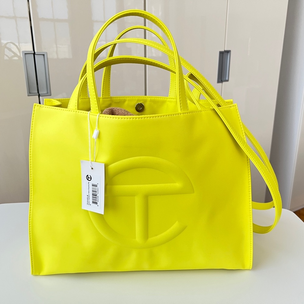 Telfar highlighter Yellow medium Shopping Bag